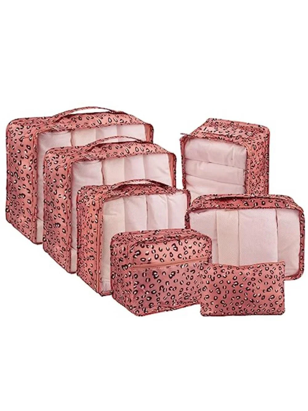 Travel Packing Cubes Set Luggage Organizer Bags Shoe Bag Mesh Storage 7 Piece